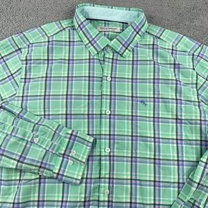 Tommy Bahama Shirt Mens XL Green Blue Newport Coast Button Up Lightweight Casual